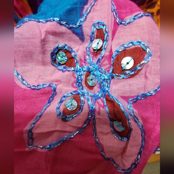 CATO Bohemian Floral skirt w/ sequin. Size 14/16 . - Picture 4 of 10